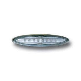 Ermax Mini LED Indicators Almond Shaped | White with Aluminium Trim-E9105BL010-Lights-Pyramid Plastics