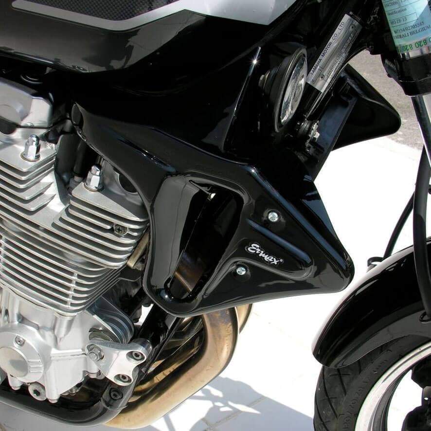 Ermax Radiator Cheeks | Gloss Black (Diablo Black) | Yamaha XJR 1300 1999>2014-E760218050-Radiator Cheeks-Pyramid Plastics