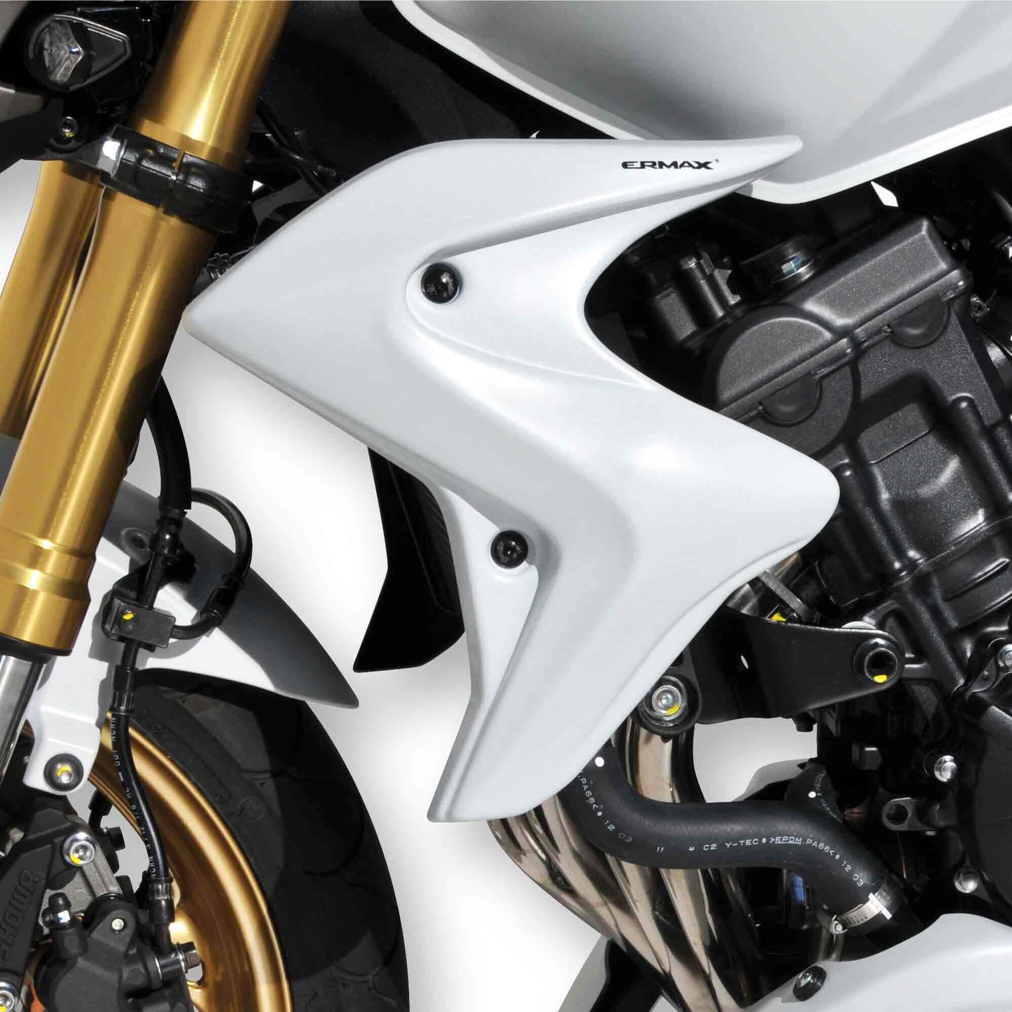 Ermax Radiator Cheeks | Metallic White (Pearl Cool White) | Honda CB 600 F Hornet 2011>2012-E760112098-Radiator Cheeks-Pyramid Motorcycle Accessories