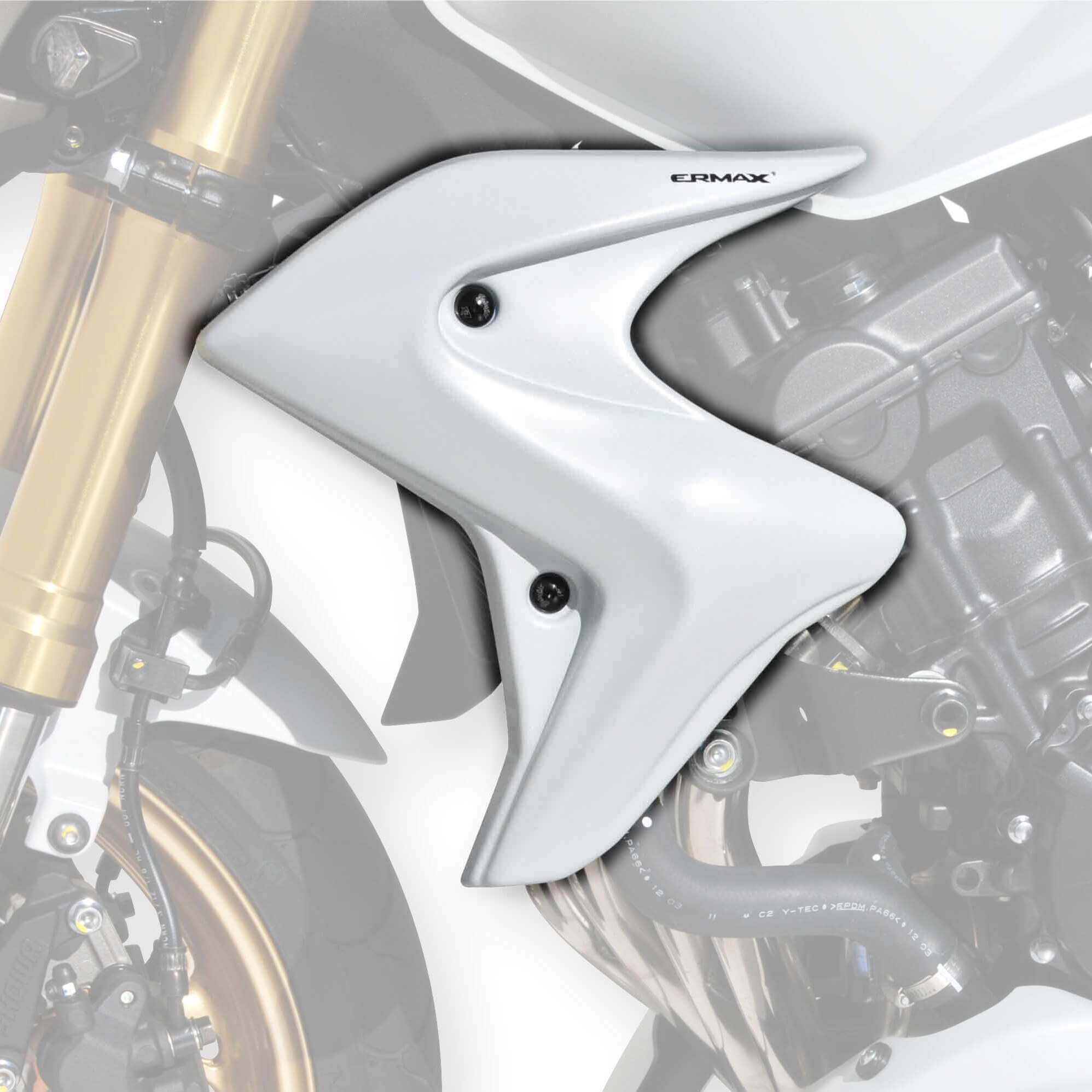 Ermax Radiator Cheeks | Metallic White (Pearl Cool White) | Honda CB 600 F Hornet 2011>2012-E760112098-Radiator Cheeks-Pyramid Motorcycle Accessories