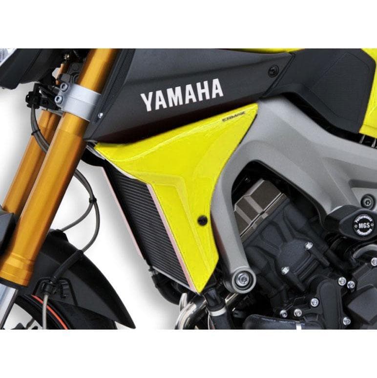 Ermax Radiator Cheeks | Metallic Yellow (Extreme Yellow) | Yamaha MT-09 2015>2015-E760293117-Radiator Cheeks-Pyramid Motorcycle Accessories