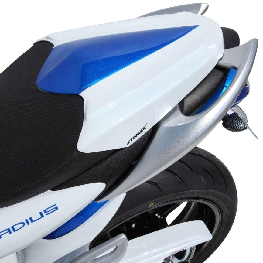 Ermax Seat Cowl | Metallic White/Met Blue (Pearl Still White/Deep Blue) | Suzuki SFV 650 Gladius 2010>2010 -  Shop name
