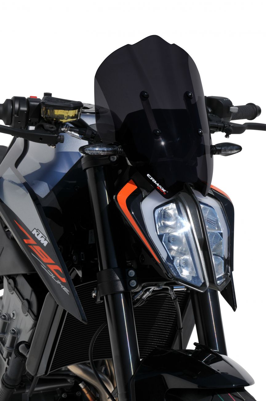 Ermax Sport Screen | Dark Smoke | KTM 790 Duke 2018>2020-Screens-Pyramid Motorcycle Accessories