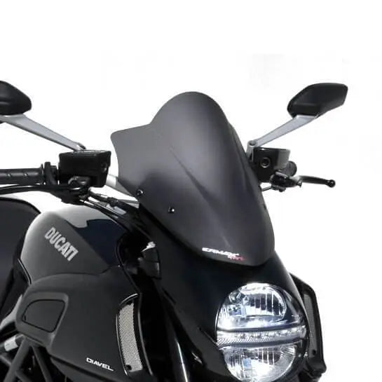 Ermax Sport Screen | Satin Black (Opaque) | Ducati Diavel 2011>2013 -  Shop name