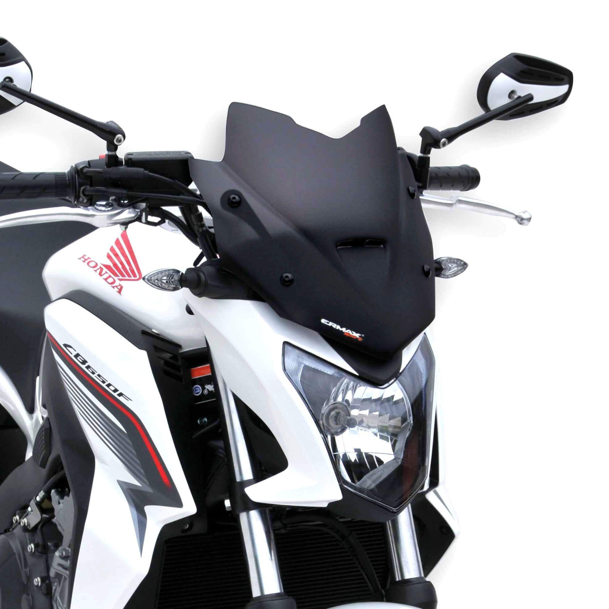 Ermax Sport Screen | Satin Black (Opaque) | Honda CB 650 F 2014>2016-Screens-Pyramid Motorcycle Accessories
