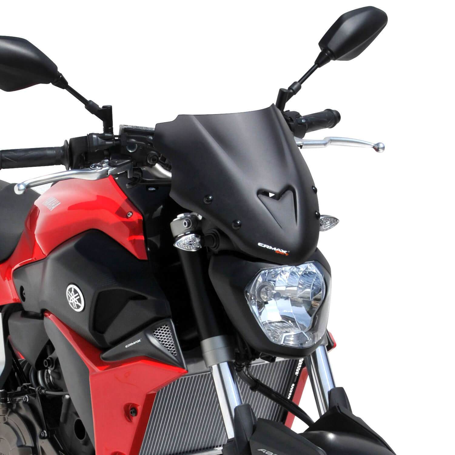 Ermax Sport Screen | Satin Black (Opaque) | Yamaha MT-07 2014>2017-Screens-Pyramid Motorcycle Accessories