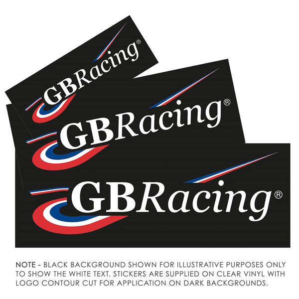 GBRacing Vinyl Sticker | White Text/Clear Background-Merchandise-Pyramid Motorcycle Accessories