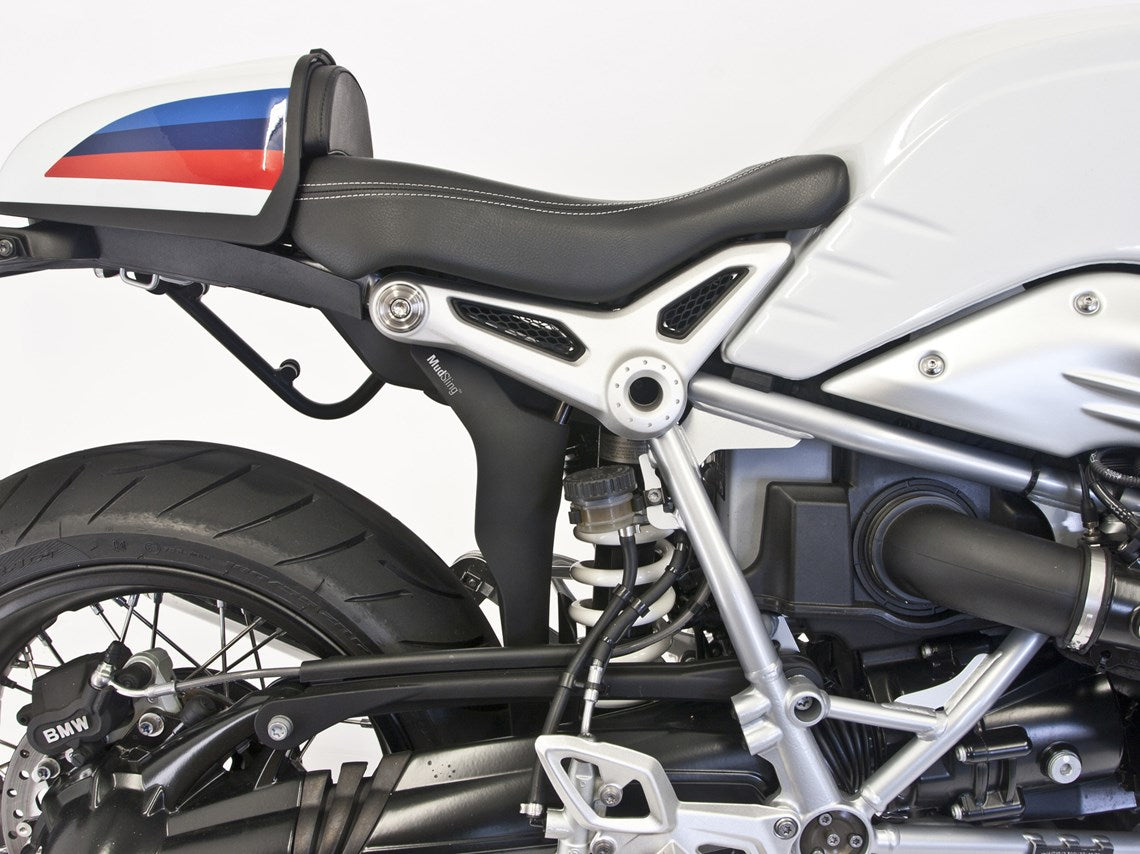 MachineartMoto MudSling Shock Shield | Matte Black | BMW R Nine T 2014>Current-MAM-M-MS-R9T-Shock Shields-Pyramid Motorcycle Accessories