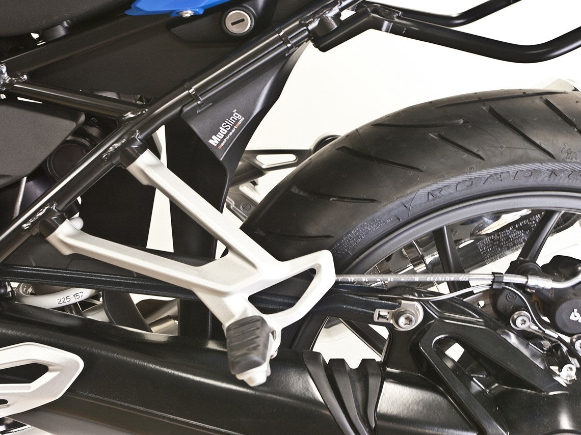 MachineartMoto MudSling Shock Shield | Matte Black | BMW R1200 R 2015>2018-MAM-SLING-RSLC-Shock Shields-Pyramid Motorcycle Accessories