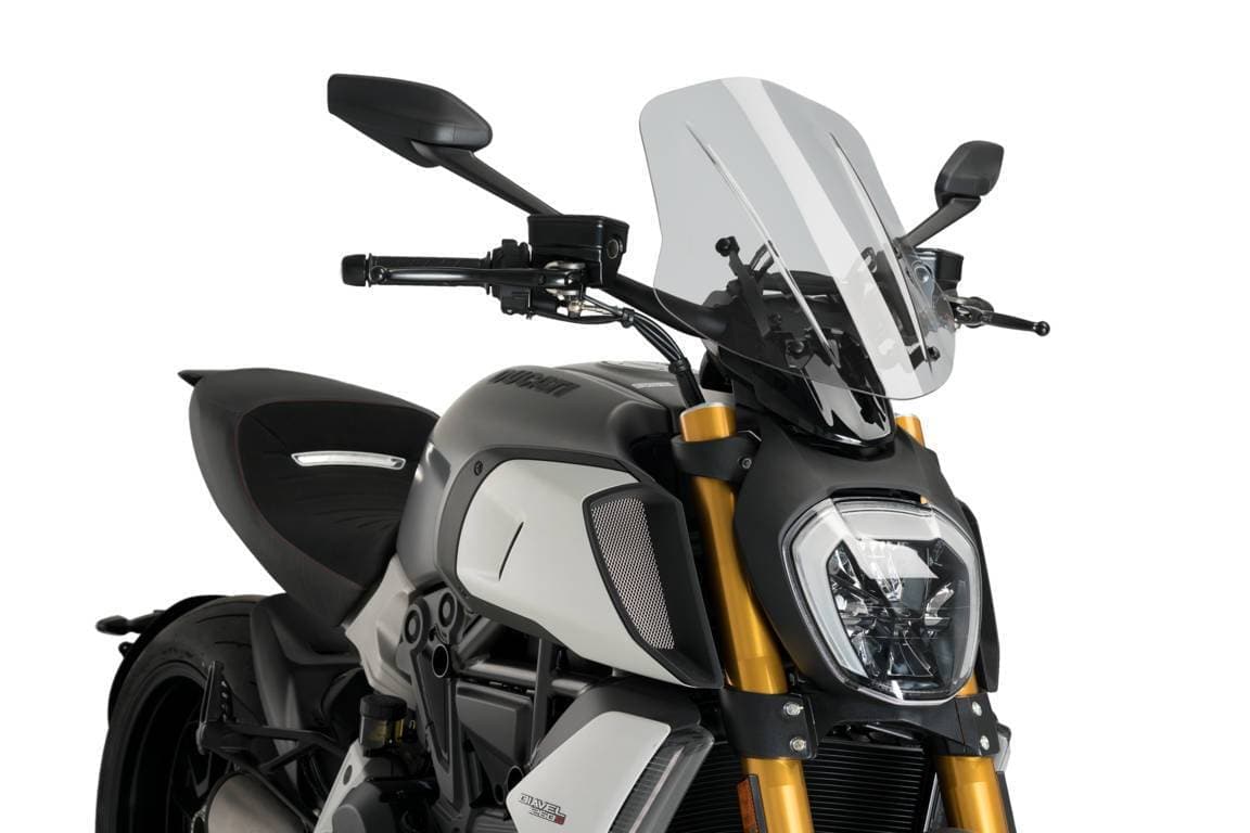 Puig Adjustable Touring Screen | Light Smoke | Ducati Diavel 1260 S 2019>Current-Screens-Pyramid Motorcycle Accessories