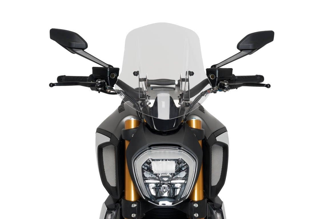 Puig Adjustable Touring Screen | Light Smoke | Ducati Diavel 1260 S 2019>Current-Screens-Pyramid Motorcycle Accessories