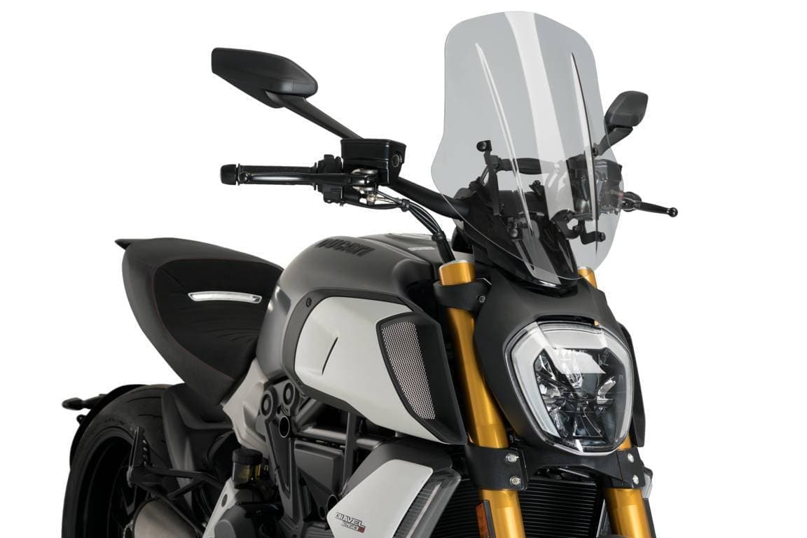 Puig Adjustable Touring Screen | Light Smoke | Ducati Diavel 1260 S 2019>Current-Screens-Pyramid Motorcycle Accessories