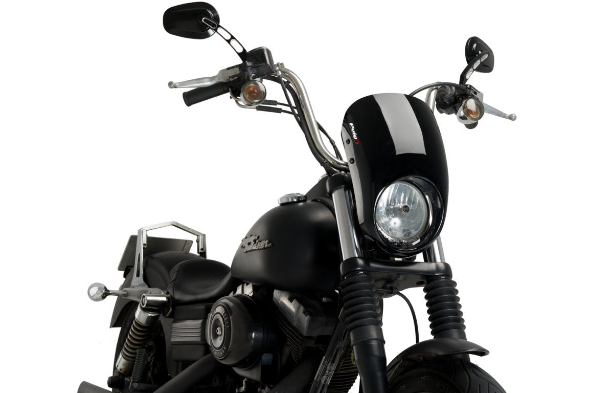 Puig Anarchy Screen | Black | Harley Davidson Dyna Street Bob (FXDB) 2007>2017 -   Pyramid Motorcycle Accessories