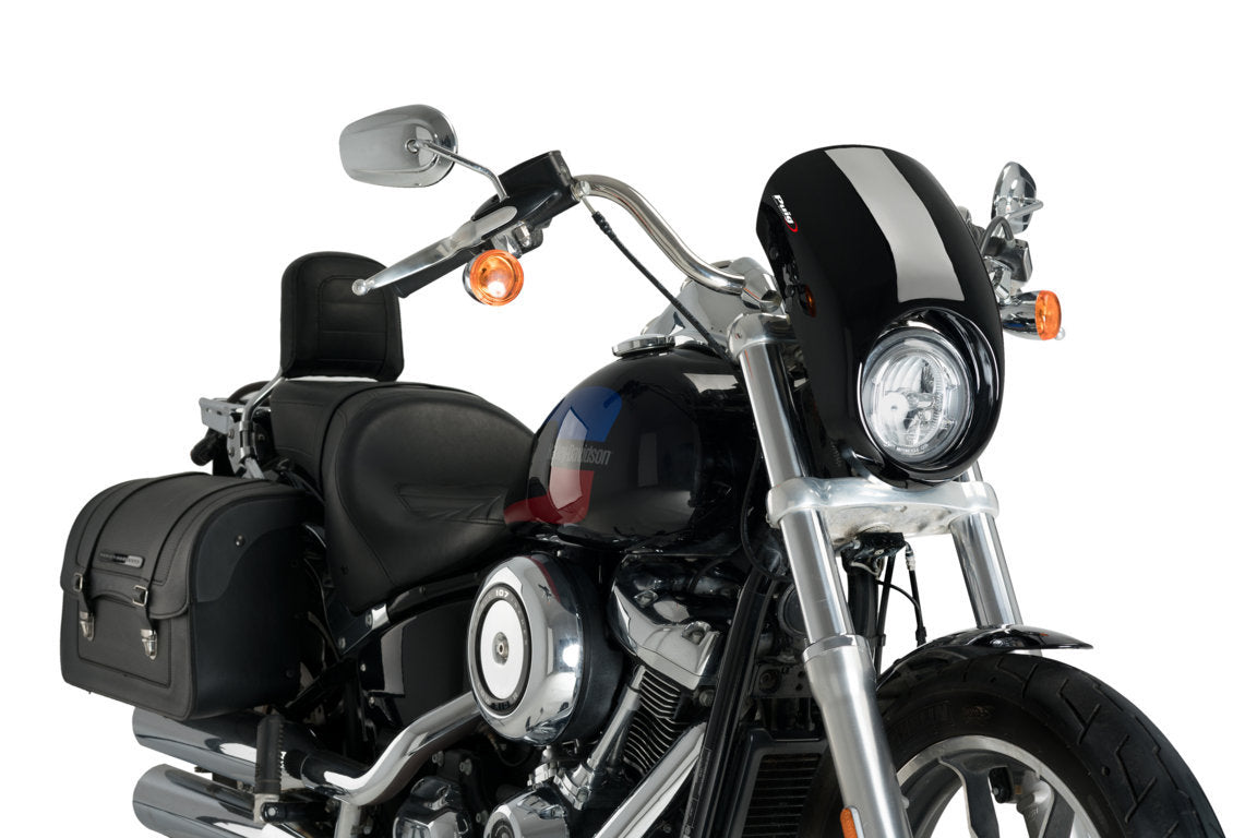 Puig Anarchy Screen | Black | Harley Davidson Softail Low Rider (FXLR) 2018>2019 -   Pyramid Motorcycle Accessories
