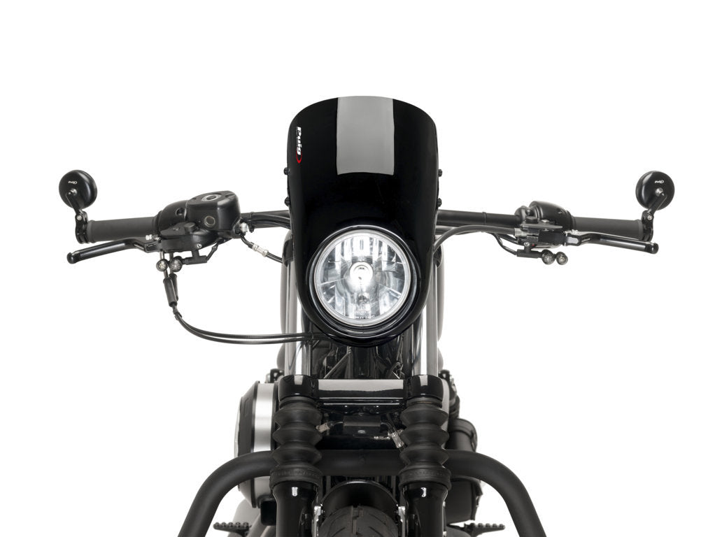 Puig Anarchy Screen | Black | Harley Davidson Sportster Iron (XL883N) 2009>2019 -   Pyramid Motorcycle Accessories