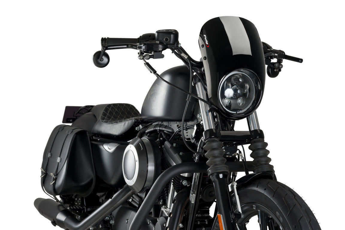 Puig Anarchy Screen | Black | Harley Davidson Sportster Iron (XL883N) 2009>2019 -   Pyramid Motorcycle Accessories