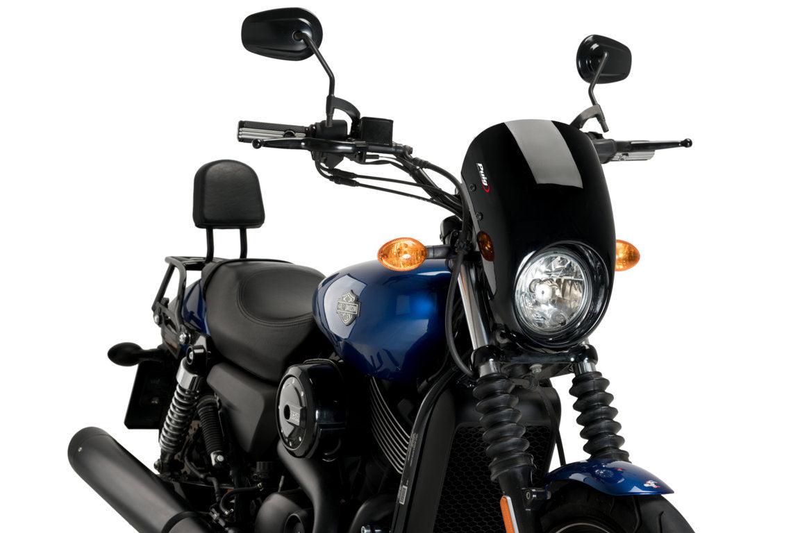 Puig Anarchy Screen | Black | Harley Davidson Street 750 (XG750) 2017>2020 -   Pyramid Motorcycle Accessories