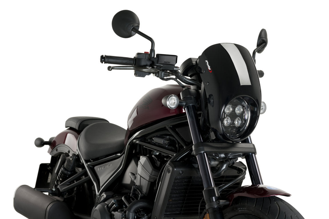 Puig Anarchy Screen | Black | Honda CMX 1100 Rebel 2021>Current -   Pyramid Motorcycle Accessories
