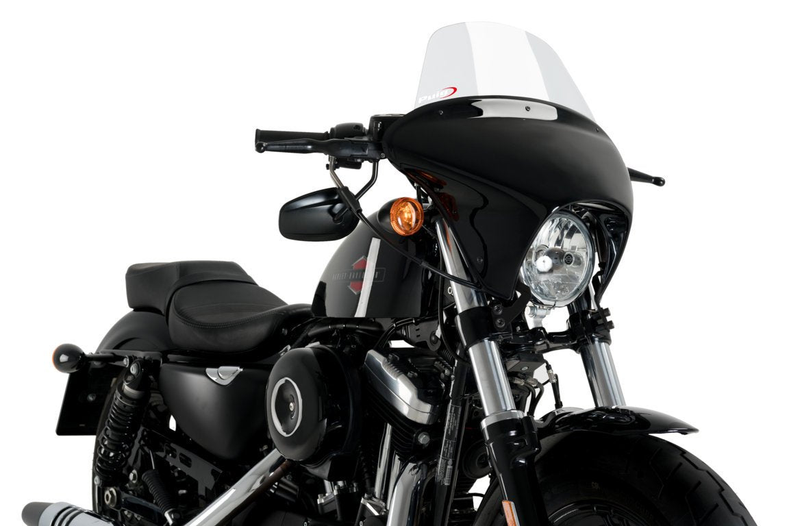 Puig Batwing SML Touring Screen | Clear | Harley Davidson Sportster Forty Eight Special (XL1200XS) 2018>2020-M21056W-Screens-Pyramid Motorcycle Accessories