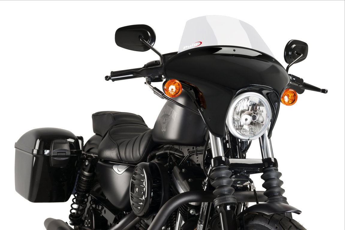 Puig Batwing SML Touring Screen | Clear | Harley Davidson Sportster Iron (XL883N) 2009>2019 -   Pyramid Motorcycle Accessories