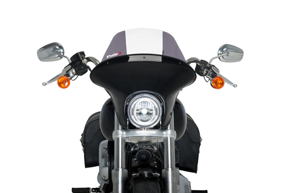 Puig Batwing SML Touring Screen | Light Smoke | Harley Davidson Softail Low Rider (FXLR) 2018>2019 -   Pyramid Motorcycle Accessories