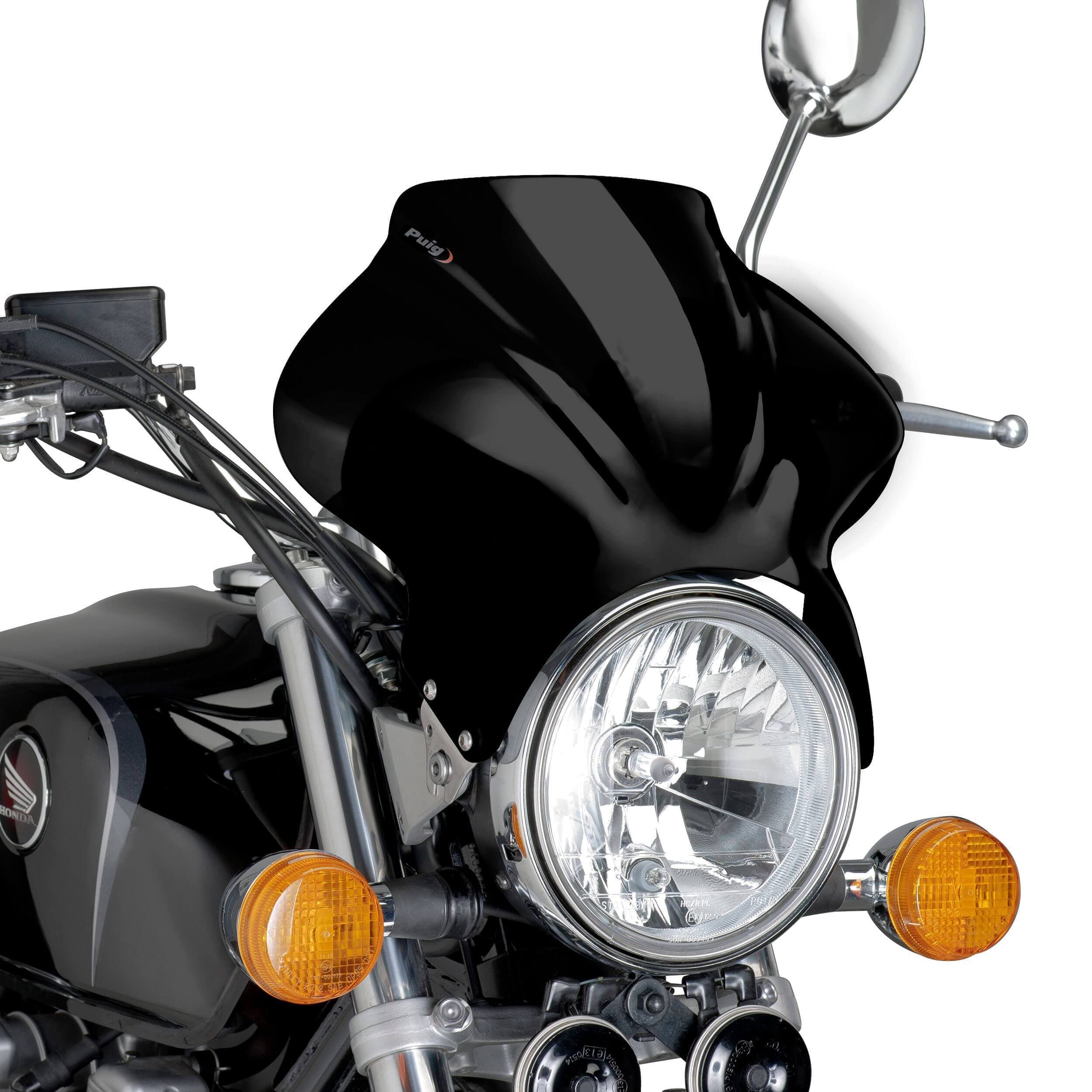 Puig Cockpit Screen | Black (Opaque) | Yamaha SR 250 1996>2001-Screens-Pyramid Motorcycle Accessories