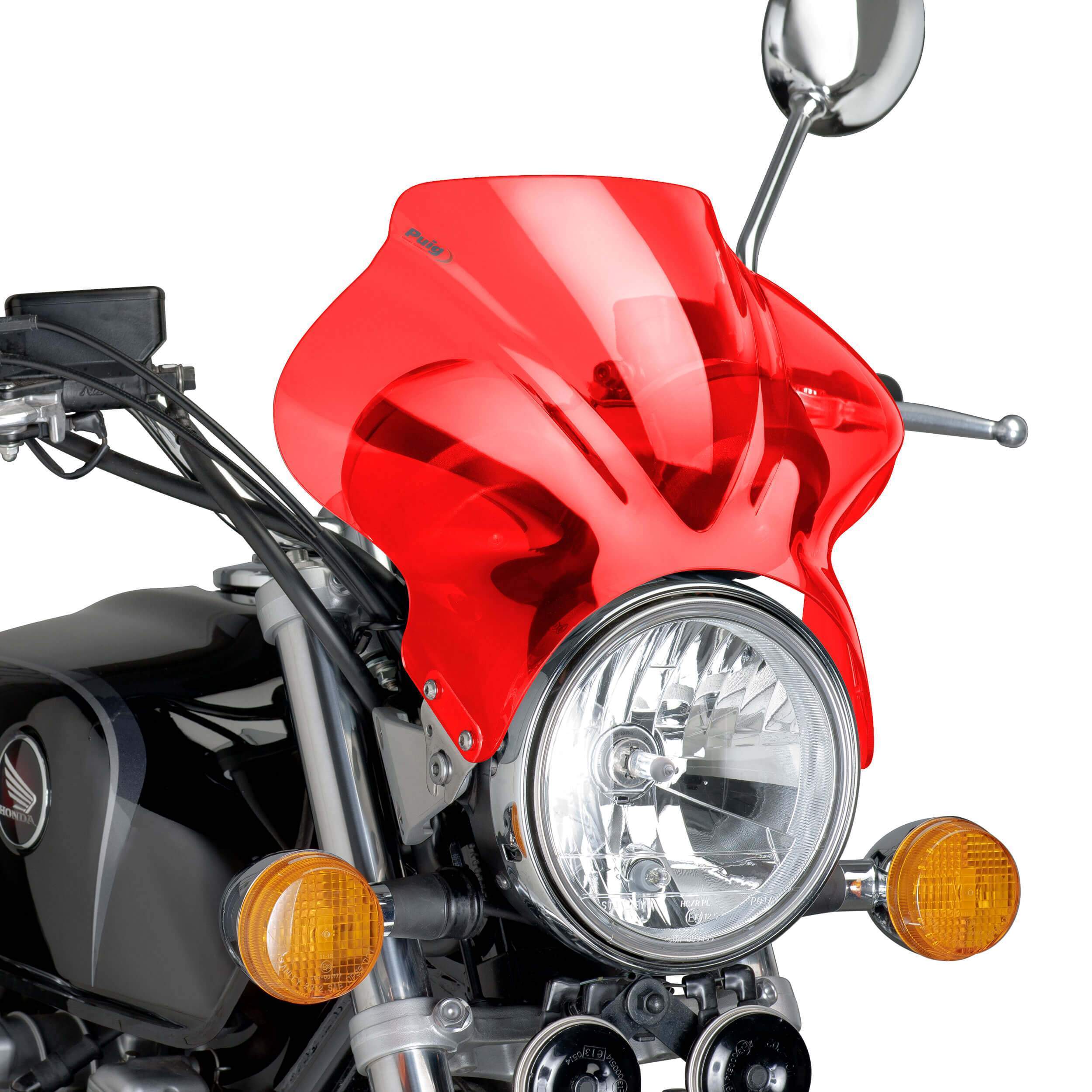 Puig Cockpit Screen | Red | Honda CG 125 1998>2008-Screens-Pyramid Motorcycle Accessories