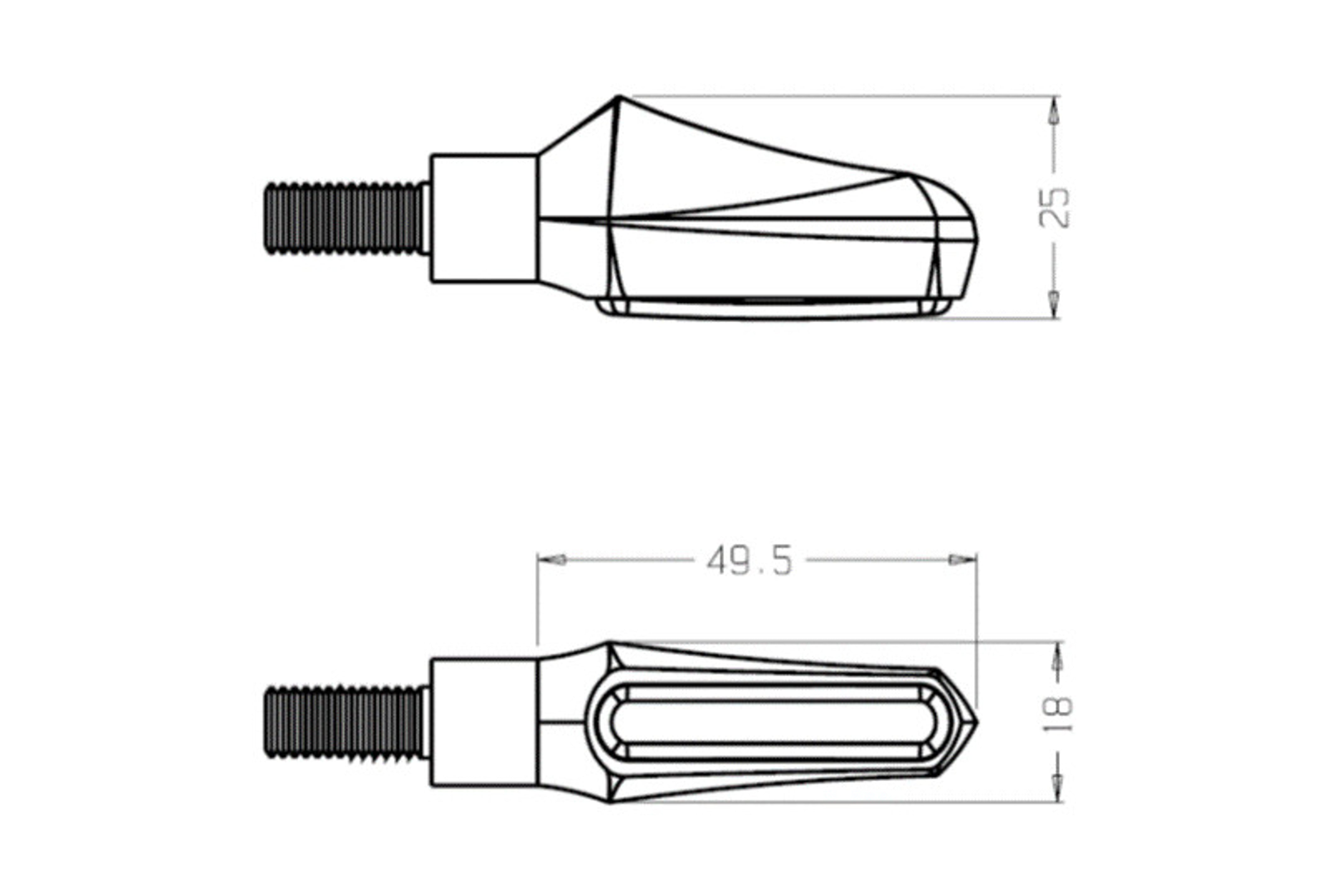 Puig Curve Front Indicators + Running Lights | Black -   Pyramid Motorcycle Accessories