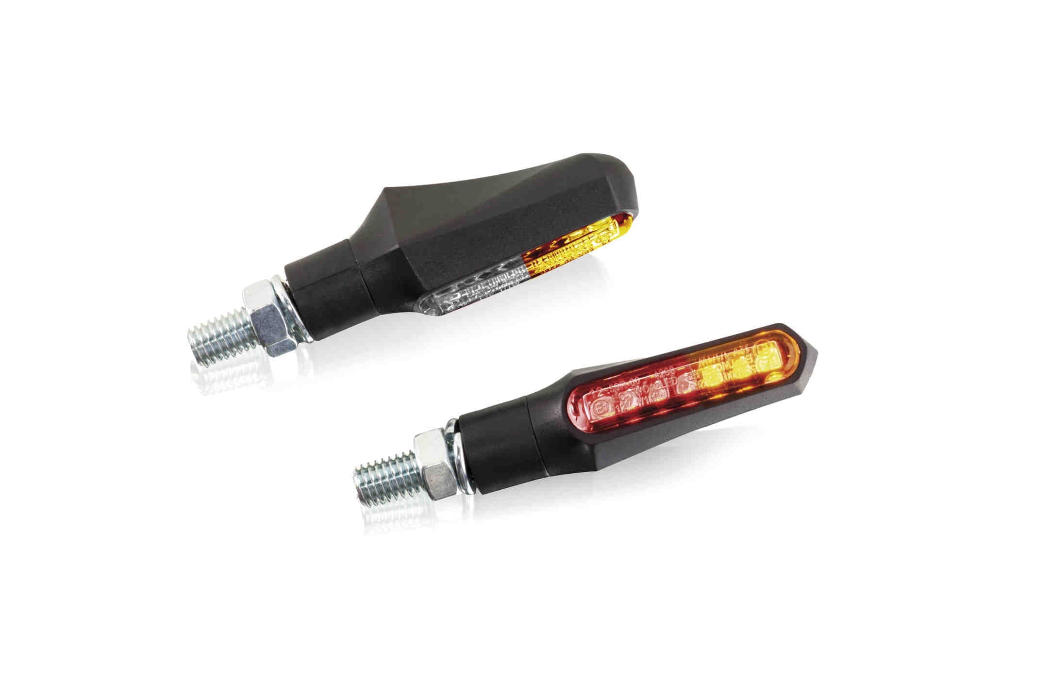 Puig Curve Front Indicators + Running Lights | Black -   Pyramid Motorcycle Accessories