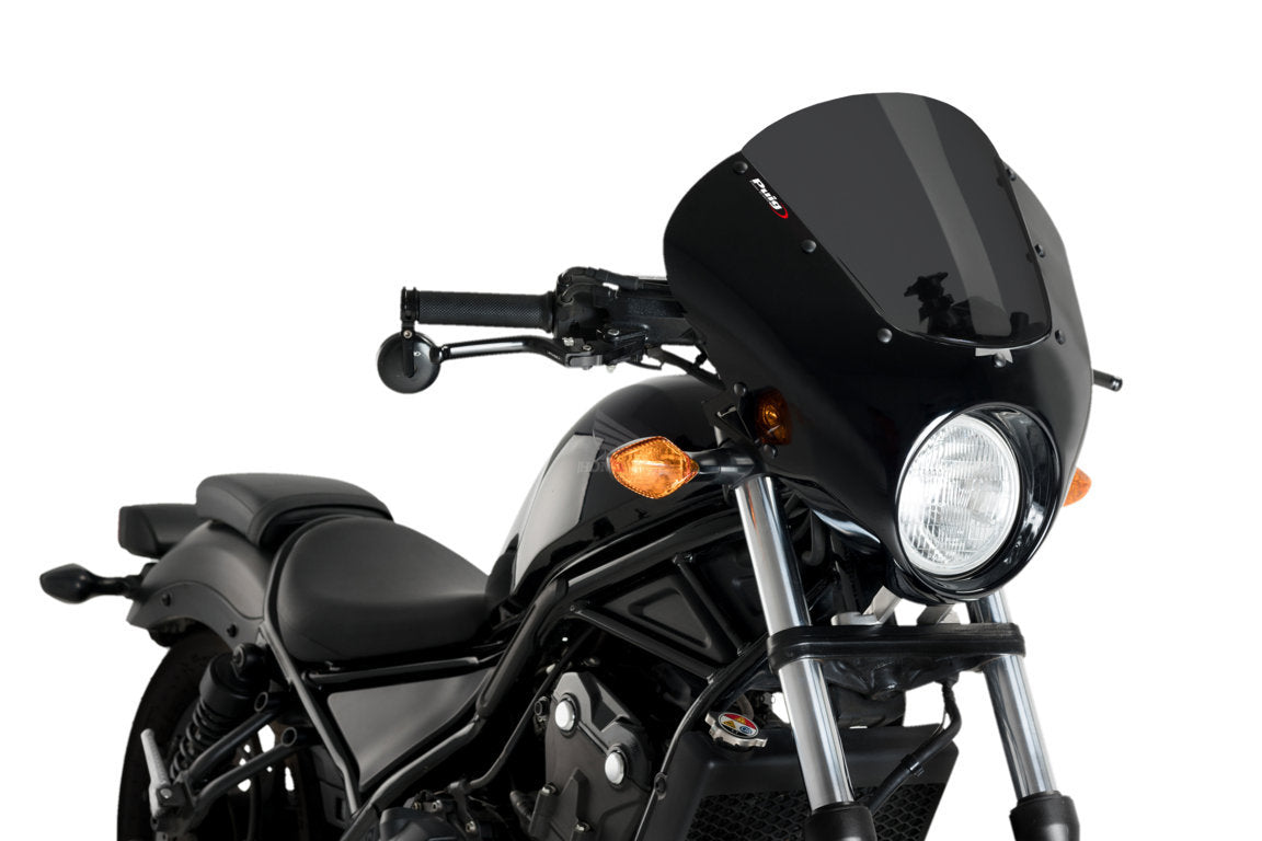 Puig Dark Night Semifairing | Black/Dark Smoke | Honda CMX 500 Rebel 2017>2019 -   Pyramid Motorcycle Accessories