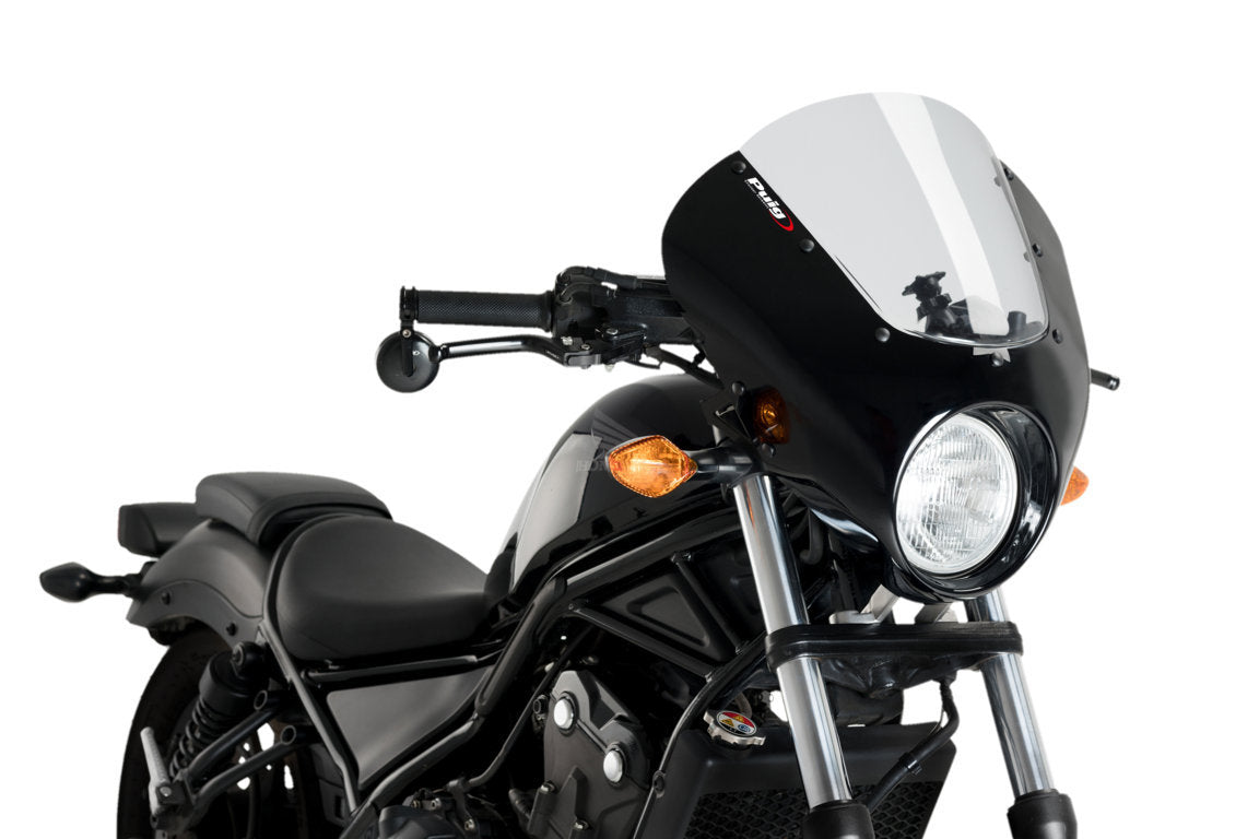 Puig Dark Night Semifairing | Black/Light Smoke | Honda CMX 500 Rebel 2017>2019 -   Pyramid Motorcycle Accessories