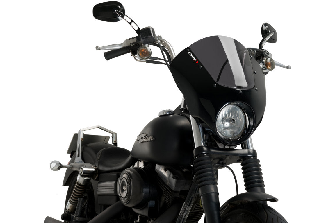 Puig Dark Night Semifairing | Dark Smoke | Harley Davidson Dyna Street Bob (FXDB) 2007>2017 -   Pyramid Motorcycle Accessories
