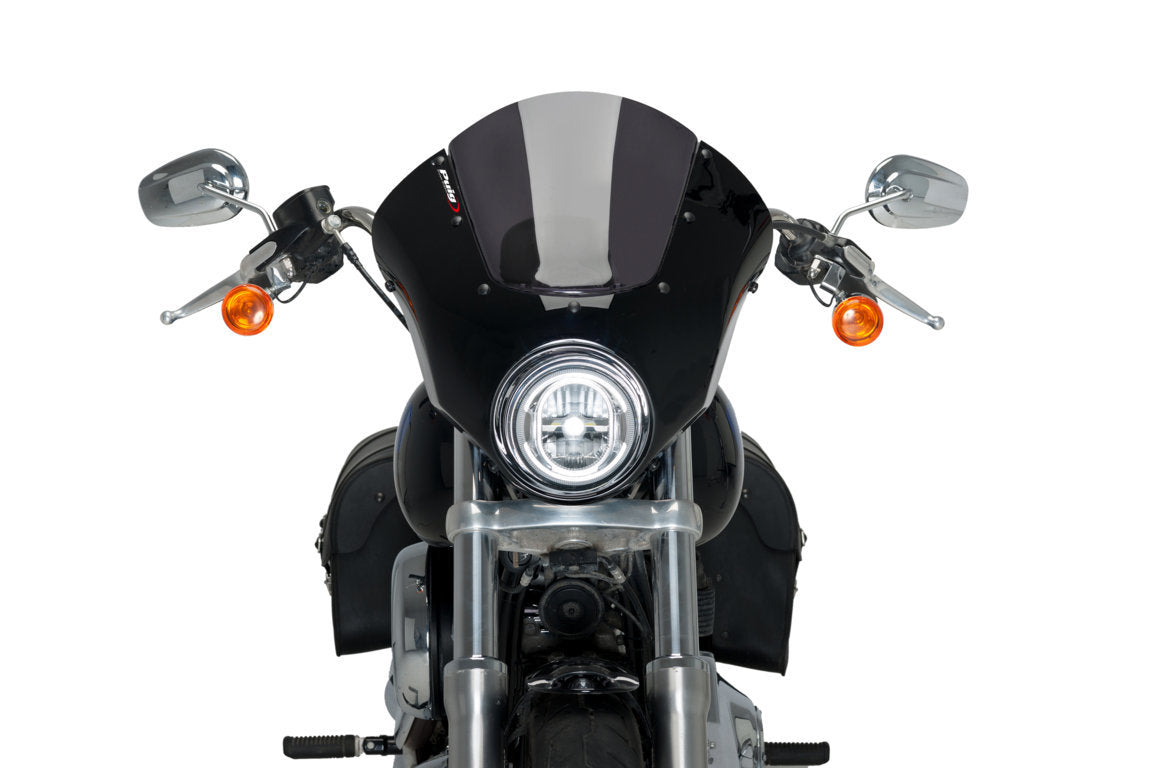 Puig Dark Night Semifairing | Dark Smoke | Harley Davidson Softail Low Rider (FXLR) 2018>2019 -   Pyramid Motorcycle Accessories