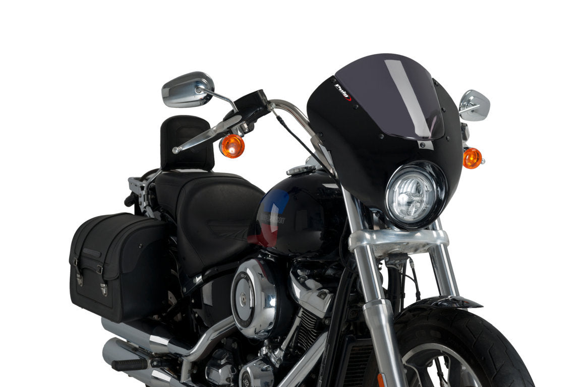 Puig Dark Night Semifairing | Dark Smoke | Harley Davidson Softail Low Rider (FXLR) 2018>2019 -   Pyramid Motorcycle Accessories