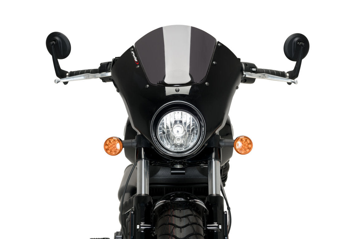 Puig Dark Night Semifairing | Dark Smoke | Indian Scout Bobber 2018>Current -   Pyramid Motorcycle Accessories