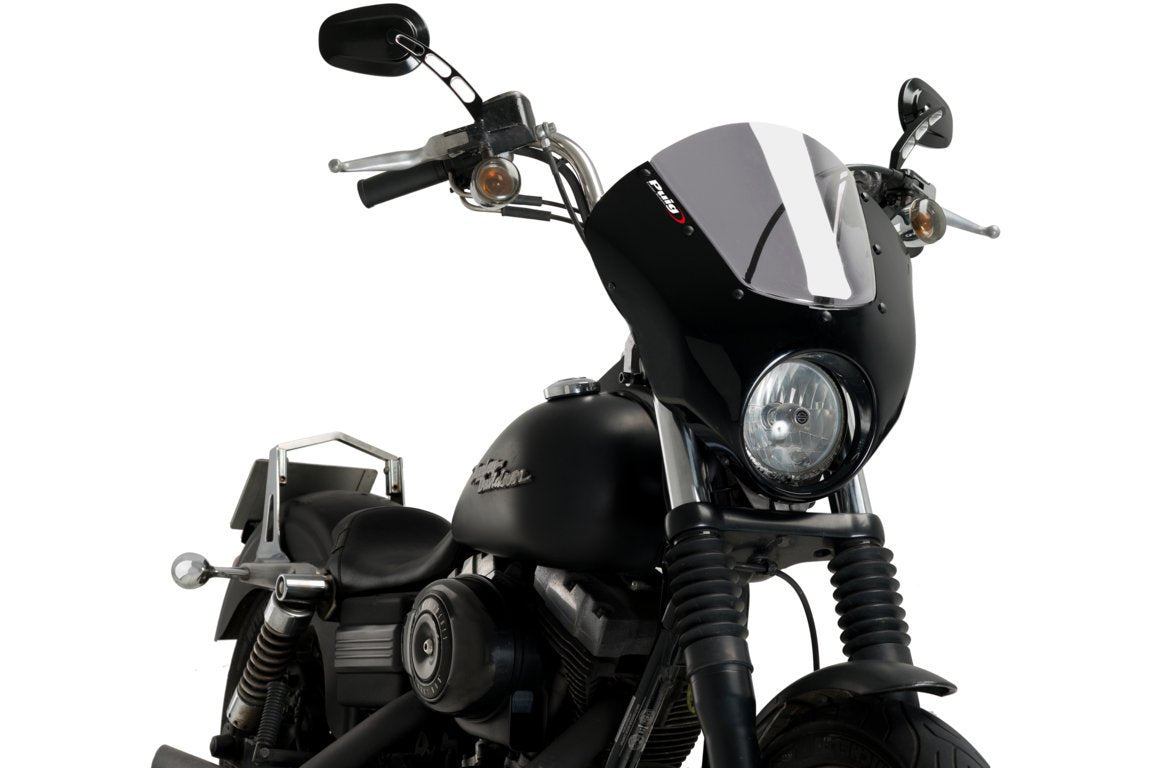 Puig Dark Night Semifairing | Light Smoke | Harley Davidson Dyna Street Bob (FXDB) 2007>2017 -   Pyramid Motorcycle Accessories
