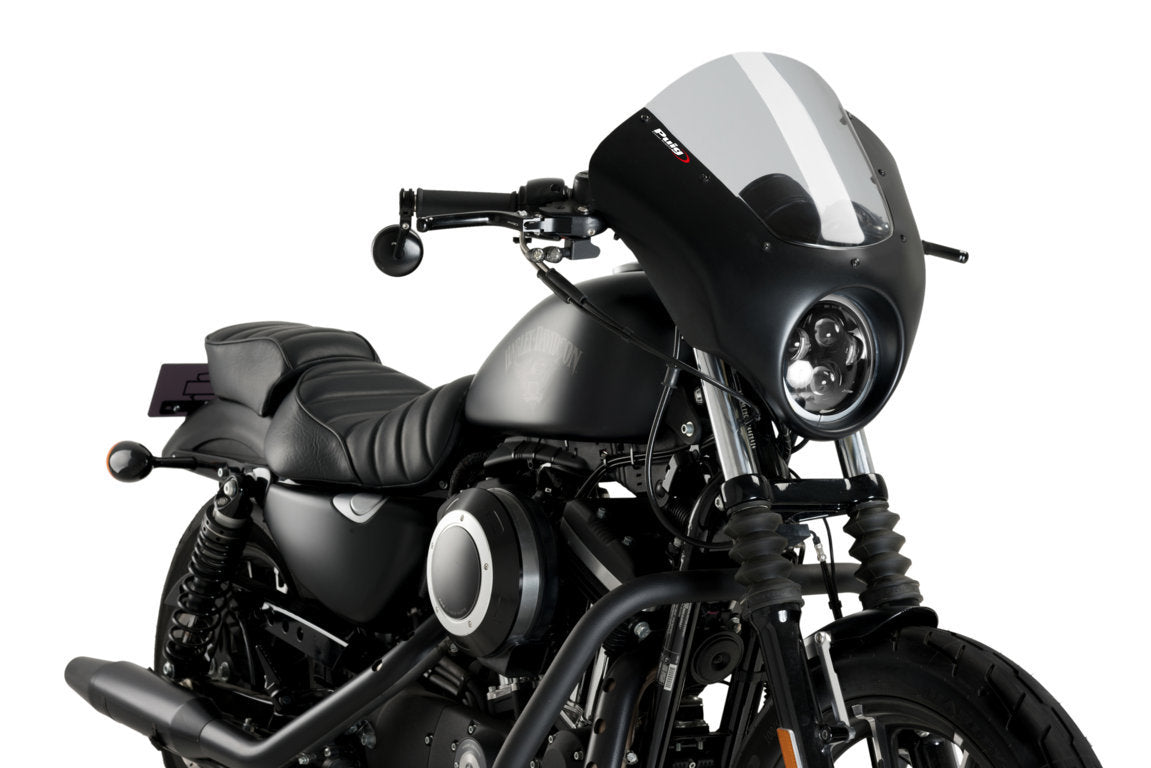 Puig Dark Night Semifairing | Light Smoke | Harley Davidson Sportster Iron (XL883N) 2009>2019 -   Pyramid Motorcycle Accessories