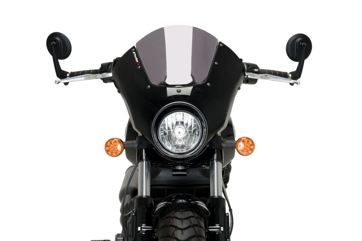Puig Dark Night Semifairing | Light Smoke | Indian Scout Bobber 2018>Current -   Pyramid Motorcycle Accessories