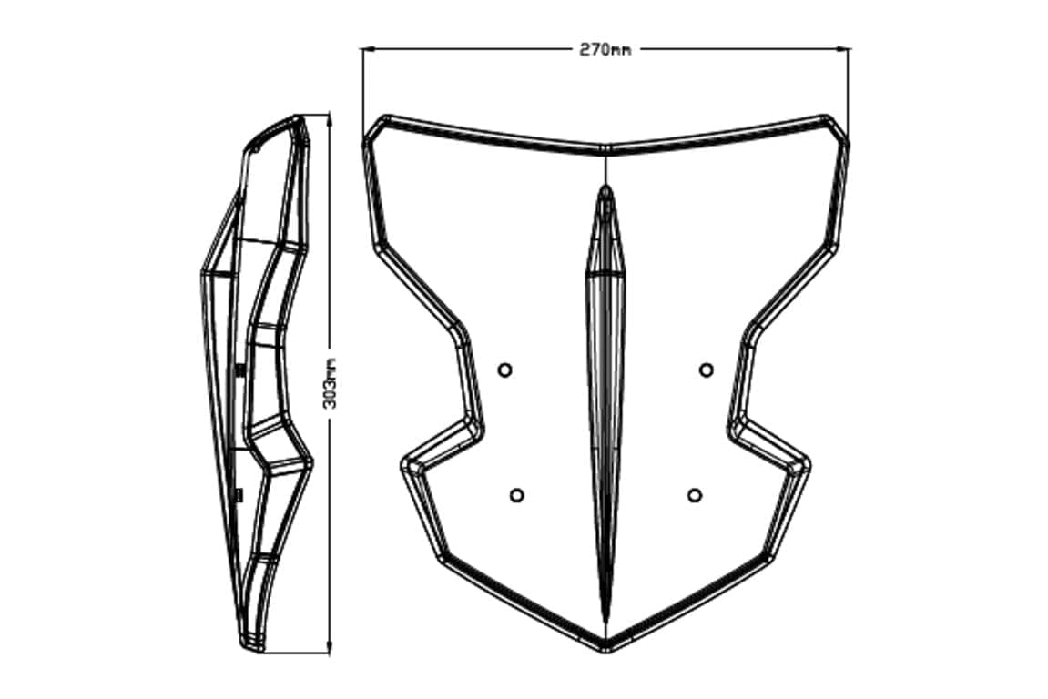 Puig Flanker Screen | Black (Opaque) | Kawasaki ER-5 1996>2006-Screens-Pyramid Motorcycle Accessories