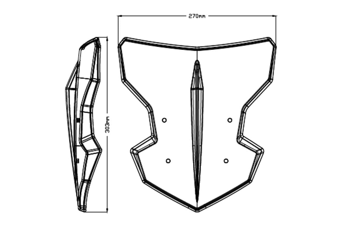 Puig Flanker Screen | Black (Opaque) | Kawasaki Vulcan S 2015>Current-M20334N-Screens-Pyramid Motorcycle Accessories