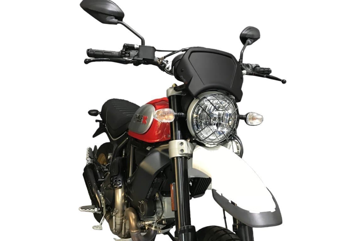 Puig Fly Screen | (Aluminium) Matte Black | Ducati Scrambler 1100 2018>Current-M9800N-Screens-Pyramid Motorcycle Accessories