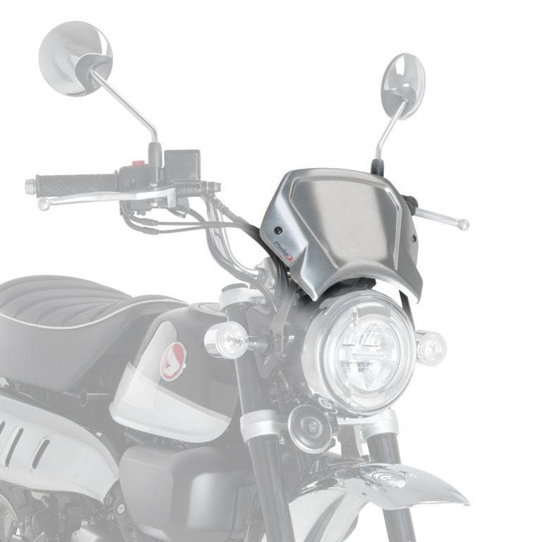 Puig Fly Screen | (Aluminium) Silver | Honda Monkey 125 2018>Current-M3505P-Screens-Pyramid Motorcycle Accessories