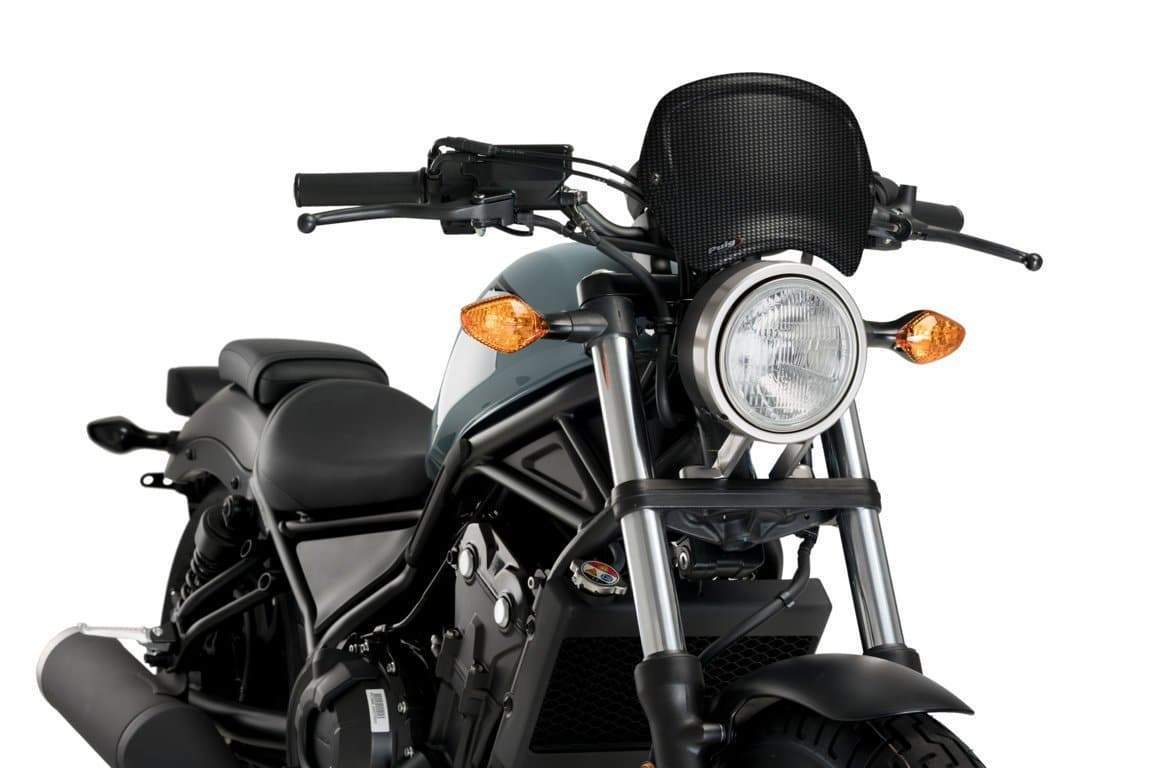 Puig Fly Screen | Carbon Look | Honda CMX 500 Rebel 2017>Current-M3702C-Screens-Pyramid Motorcycle Accessories