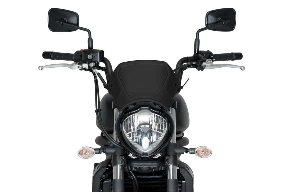 Puig Fly Screen - Fork Mounted | (Aluminium) Matte Black | Hyosung GV 125 S Aquila 2019>2020-M3592N-Screens-Pyramid Motorcycle Accessories