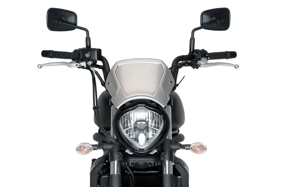 Puig Fly Screen - Fork Mounted | (Aluminium) Silver | Kawasaki Vulcan S 2015>Current-M3592P-Screens-Pyramid Motorcycle Accessories