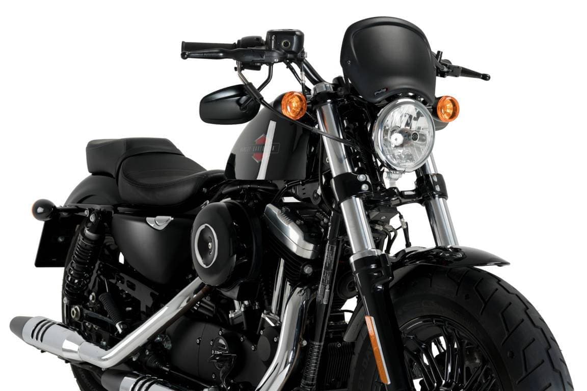 Puig Fly Screen | Matte Black | Harley Davidson Sportster Forty-Eight 48 (XL1200X) 2017>2020-M20399J-Screens-Pyramid Motorcycle Accessories