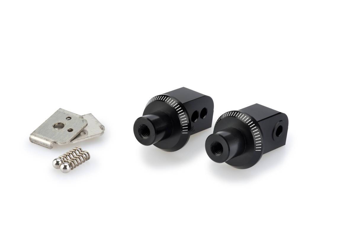Puig Footpeg Adaptors Passenger | Black Anodised Aluminium | Yamaha XV 950/R 2014>Current-M9616N-Adaptors-Pyramid Plastics