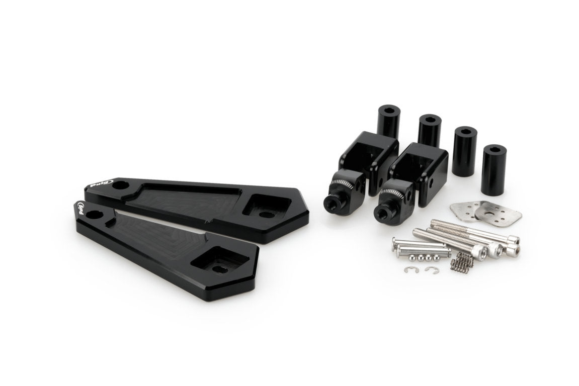 Puig Footpeg Adaptors Rider | Black | Honda X-Adv 2021>Current -   Pyramid Motorcycle Accessories