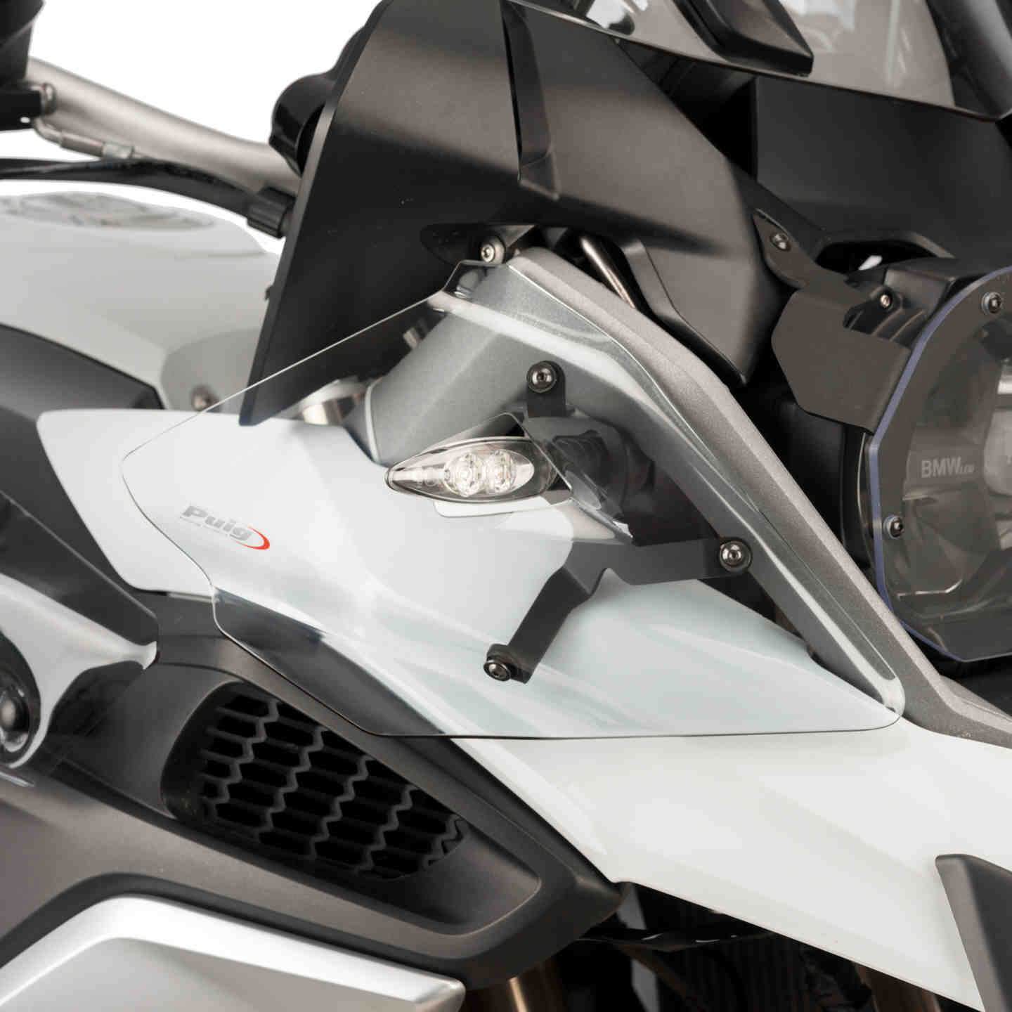 Puig Front Upper Deflectors | Clear | BMW R1200 GS 2013>2018-M9847W-Wind Deflectors-Pyramid Motorcycle Accessories