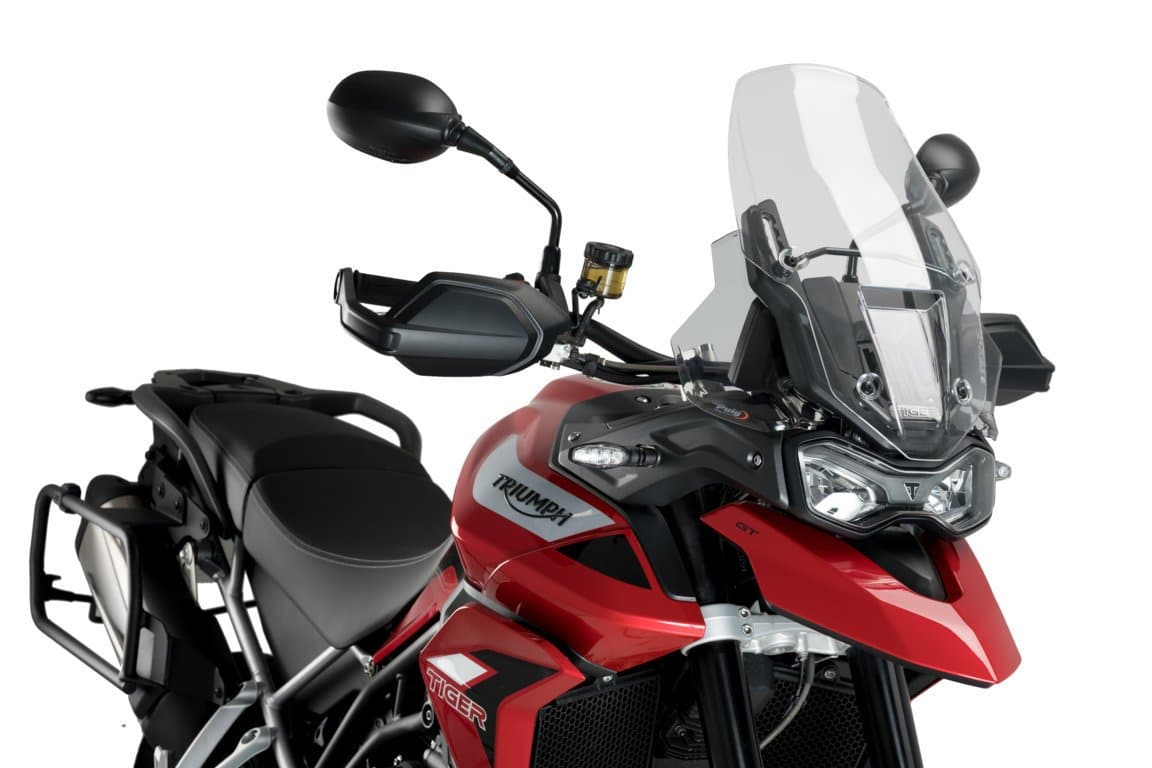 Puig Front Upper Deflectors | Clear | Triumph Tiger 900 2020>Current-M20420W-Wind Deflectors-Pyramid Motorcycle Accessories
